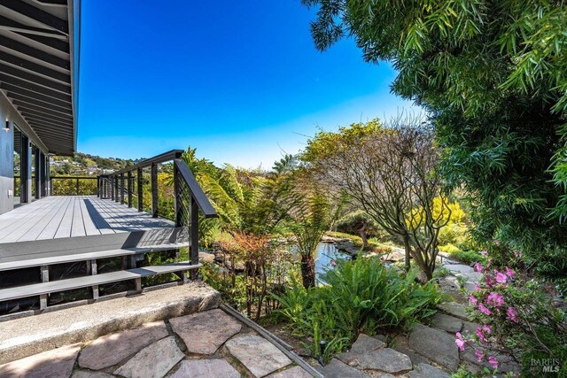 view of patio with a wooden deck