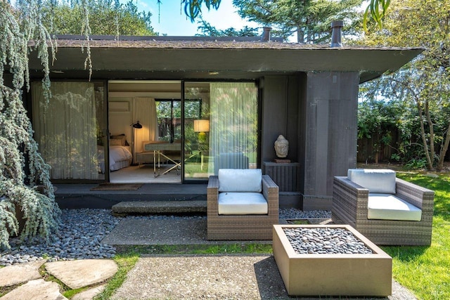 view of patio featuring an outdoor living space