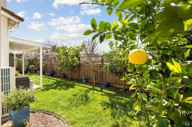 view of yard featuring fence