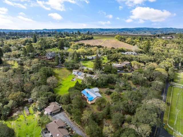 aerial view featuring a forest view