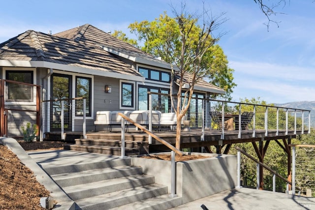 exterior space with a wooden deck