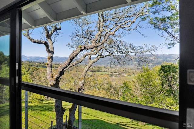 interior details with a mountain view