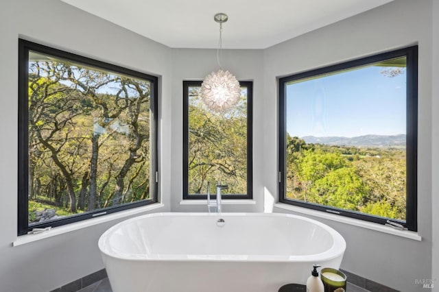 full bathroom with a freestanding bath