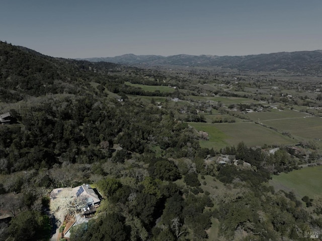 drone / aerial view with a mountain view