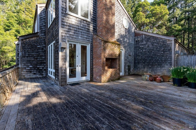 deck featuring french doors