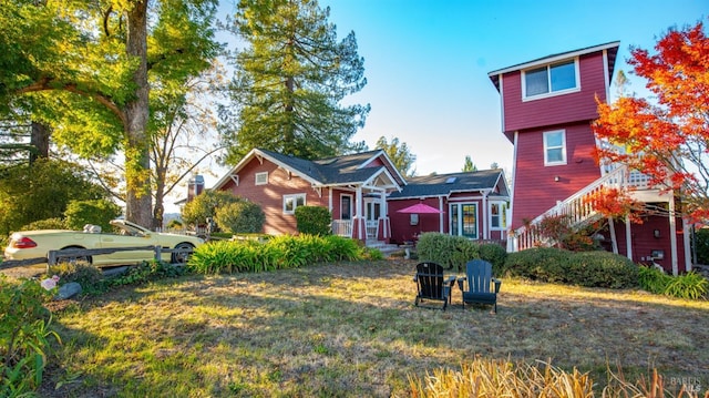 exterior space with a front lawn