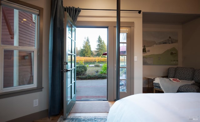 bedroom with access to exterior