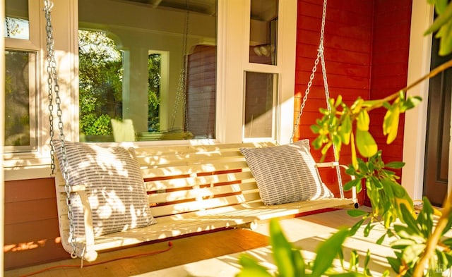 balcony featuring a porch