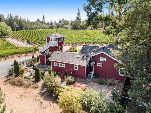 bird's eye view featuring a rural view