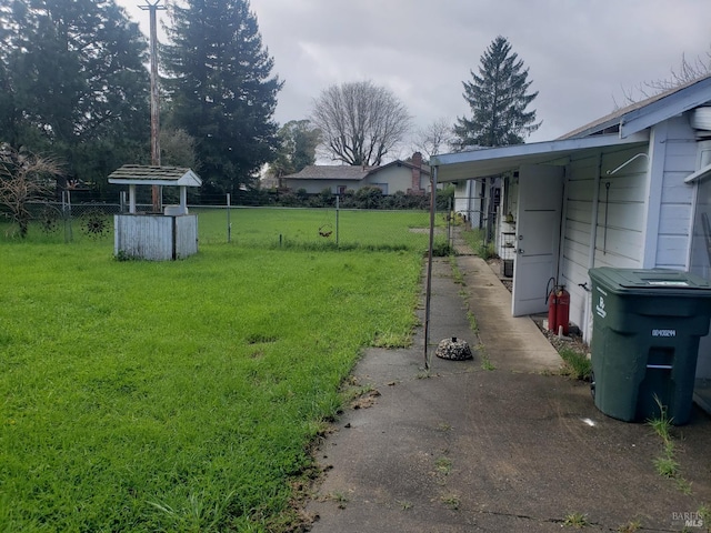 view of yard with fence