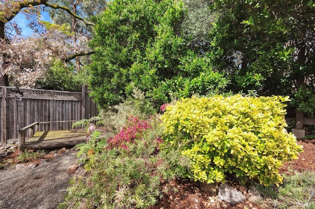 view of yard with fence