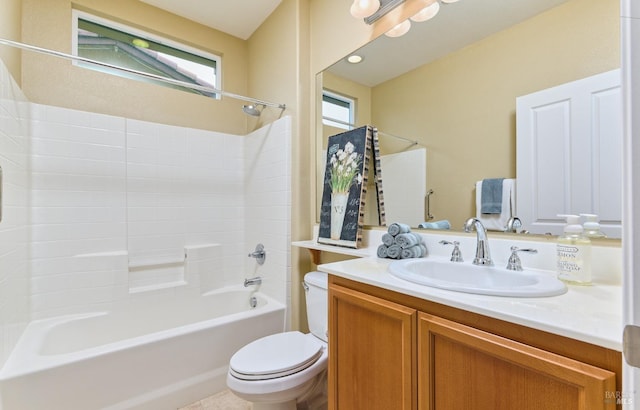 503 Twin Lakes Ln, Rio Vista, CA 94571 - bathroom with toilet, vanity, and bathtub / shower combination