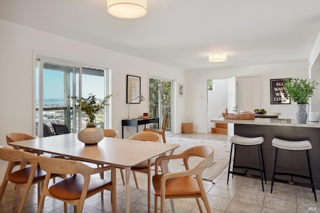 dining area with stairway
