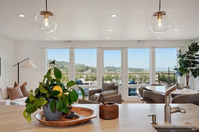 interior space featuring recessed lighting