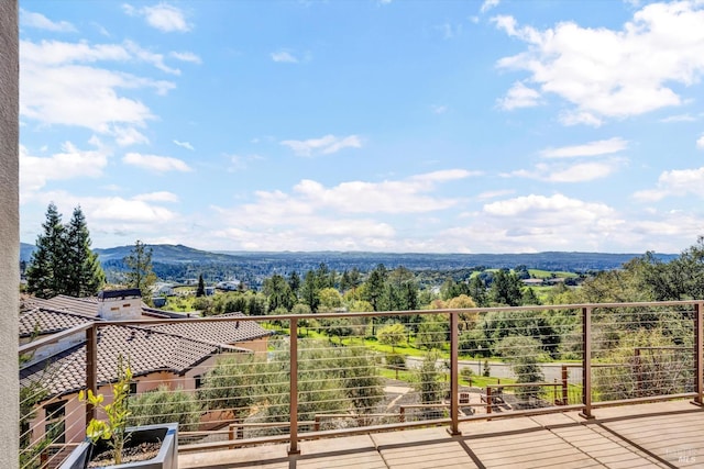 balcony with a mountain view