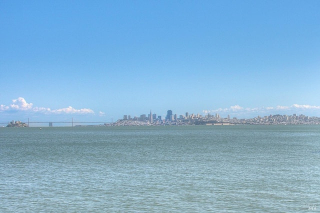 property view of water with a city view