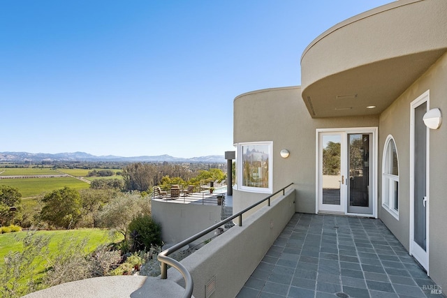 balcony with a mountain view