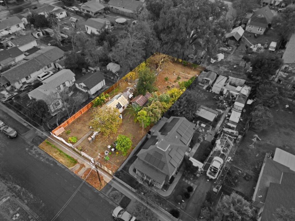 aerial view with a residential view