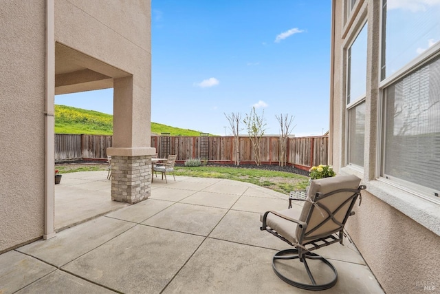 view of patio / terrace with a fenced backyard