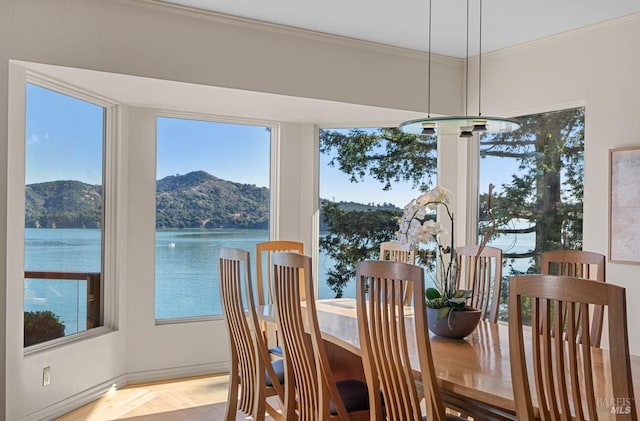 balcony with a water view