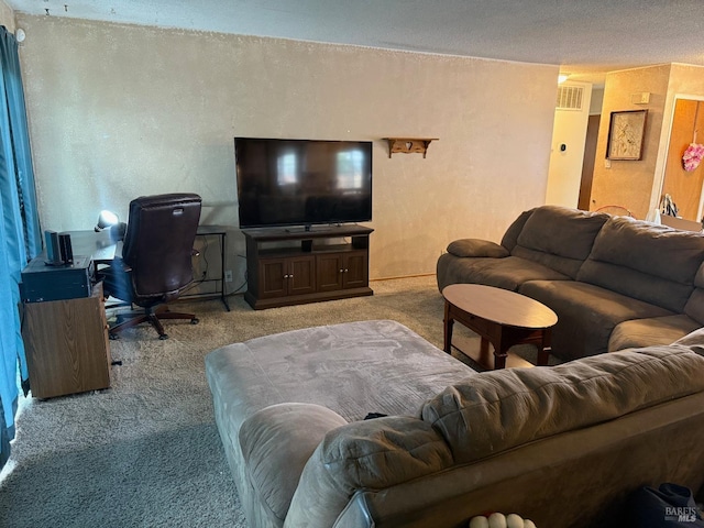 2024 San Luis St, Fairfield, CA 94533 - living area with carpet floors, a textured ceiling, and an office area