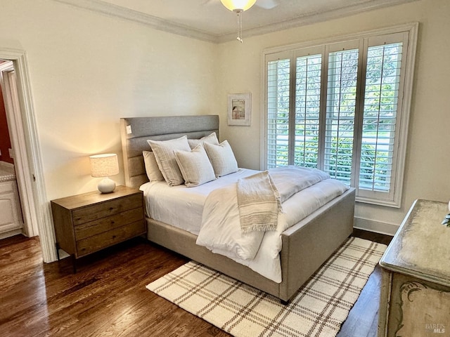 1706 Garnett Creek Ct, Calistoga, CA 94515 - bedroom with crown molding, wood finished floors, multiple windows, and baseboards
