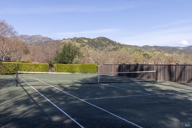 1706 Garnett Creek Ct, Calistoga, CA 94515 - view of tennis court with a mountain view