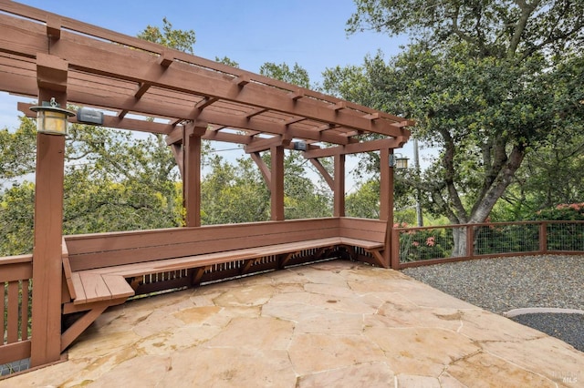 view of patio / terrace featuring a pergola