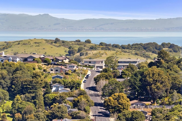 aerial view with a mountain view