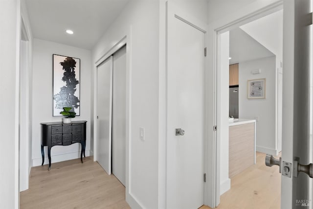 45 Harbor Oak Dr Unit 35, Tiburon, CA 94920 - hall featuring recessed lighting, light wood-type flooring, and baseboards