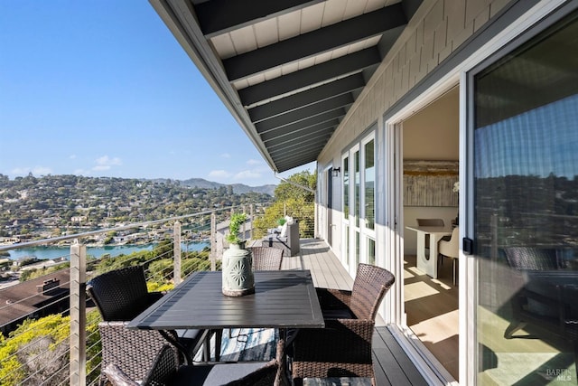 45 Harbor Oak Dr Unit 35, Tiburon, CA 94920 - balcony with outdoor dining area and a water and mountain view