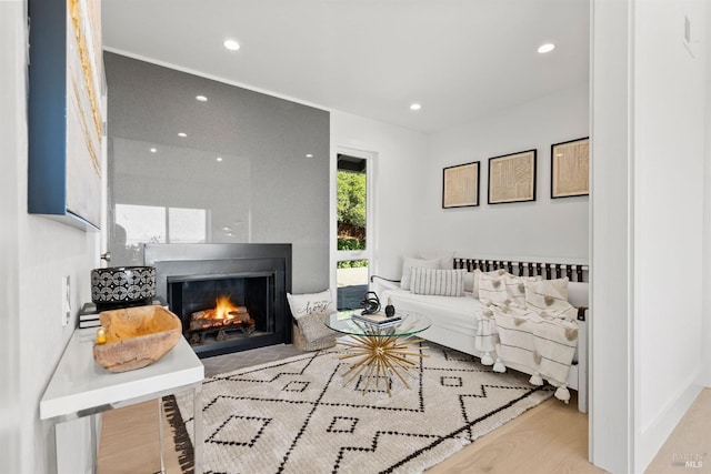 45 Harbor Oak Dr Unit 35, Tiburon, CA 94920 - living area with recessed lighting, wood finished floors, and a lit fireplace