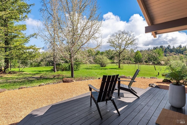 3651 Bones Rd, Sebastopol, CA 95472 - wooden terrace featuring a lawn