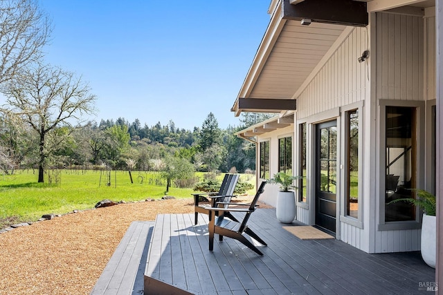 3651 Bones Rd, Sebastopol, CA 95472 - wooden terrace featuring a lawn