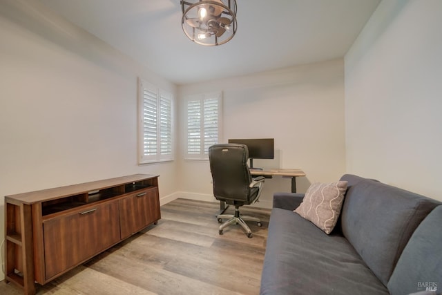 3982 Lucero St, Napa, CA 94558 - office area featuring light wood-style flooring and baseboards