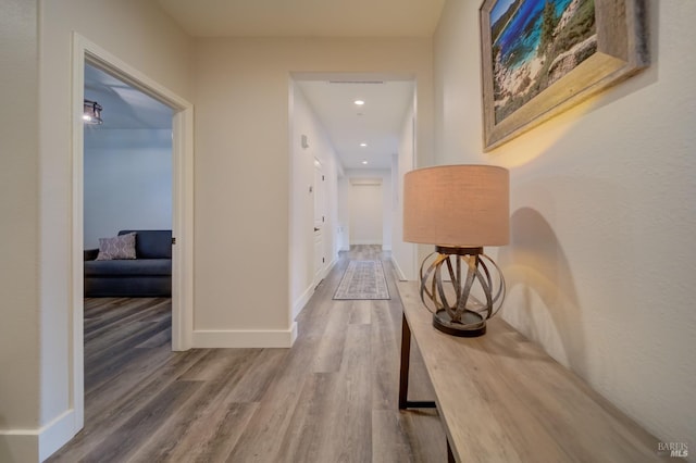 3982 Lucero St, Napa, CA 94558 - corridor with wood finished floors, baseboards, and recessed lighting