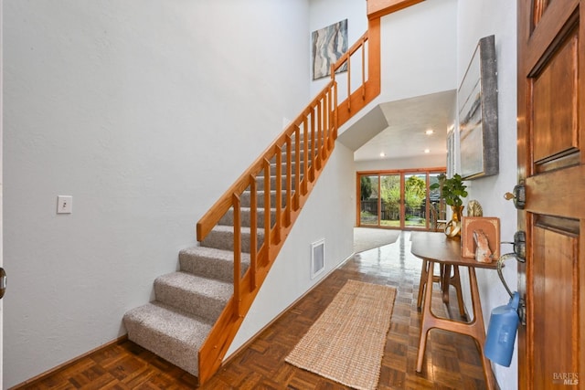 stairs featuring visible vents