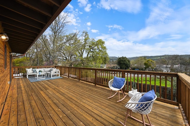 deck featuring an outdoor hangout area