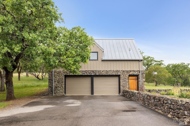 garage with driveway