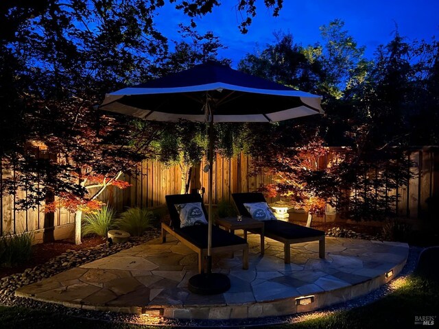 view of patio with a fenced backyard