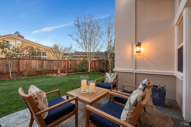 view of patio / terrace featuring a fenced backyard