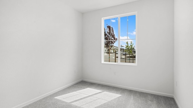 empty room with plenty of natural light, carpet flooring, and baseboards