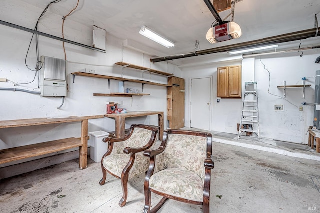 below grade area featuring a workshop area