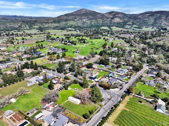 aerial view featuring a mountain view