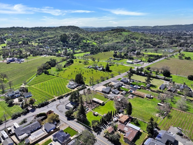 bird's eye view with a rural view