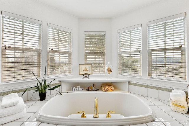 interior space with a garden tub