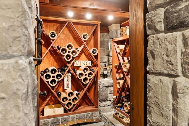 view of wine cellar
