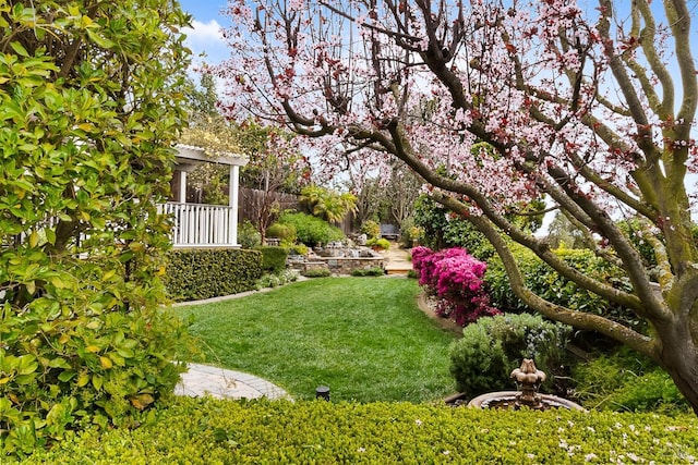 view of yard with fence