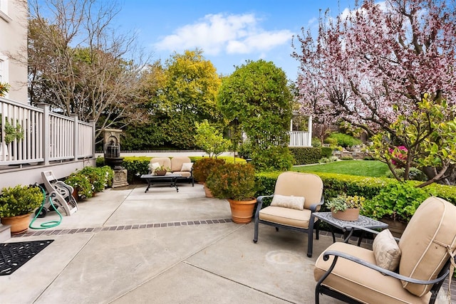 view of patio / terrace featuring outdoor lounge area