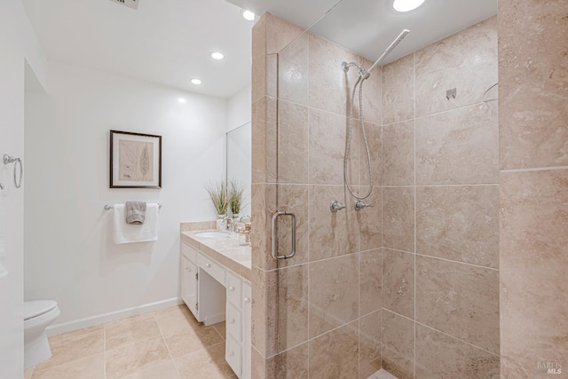 835 S Eliseo Dr, Greenbrae, CA 94904 - full bath with a shower stall, vanity, recessed lighting, and tile patterned flooring